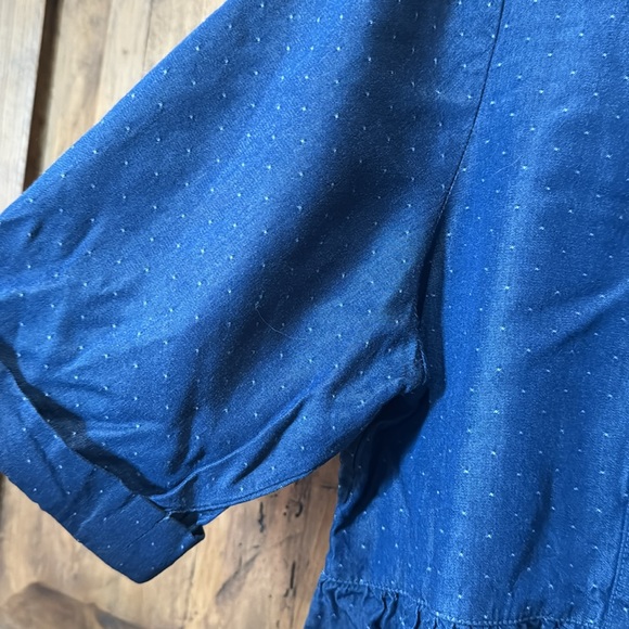 Denim polka dot peplum top - Picture 3 of 5